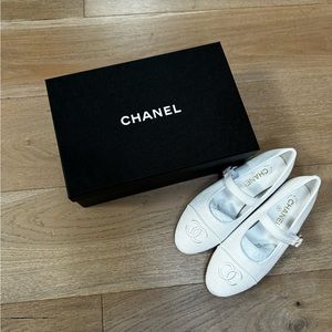 Chanel Cruise 2024 White Mary Janes Size 40